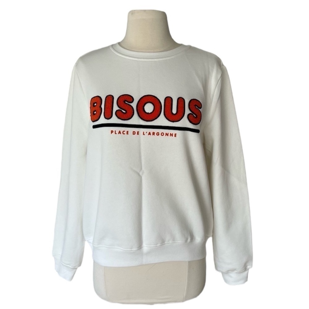 H&M White Orange Graphics Sweatshirt sz. Small
